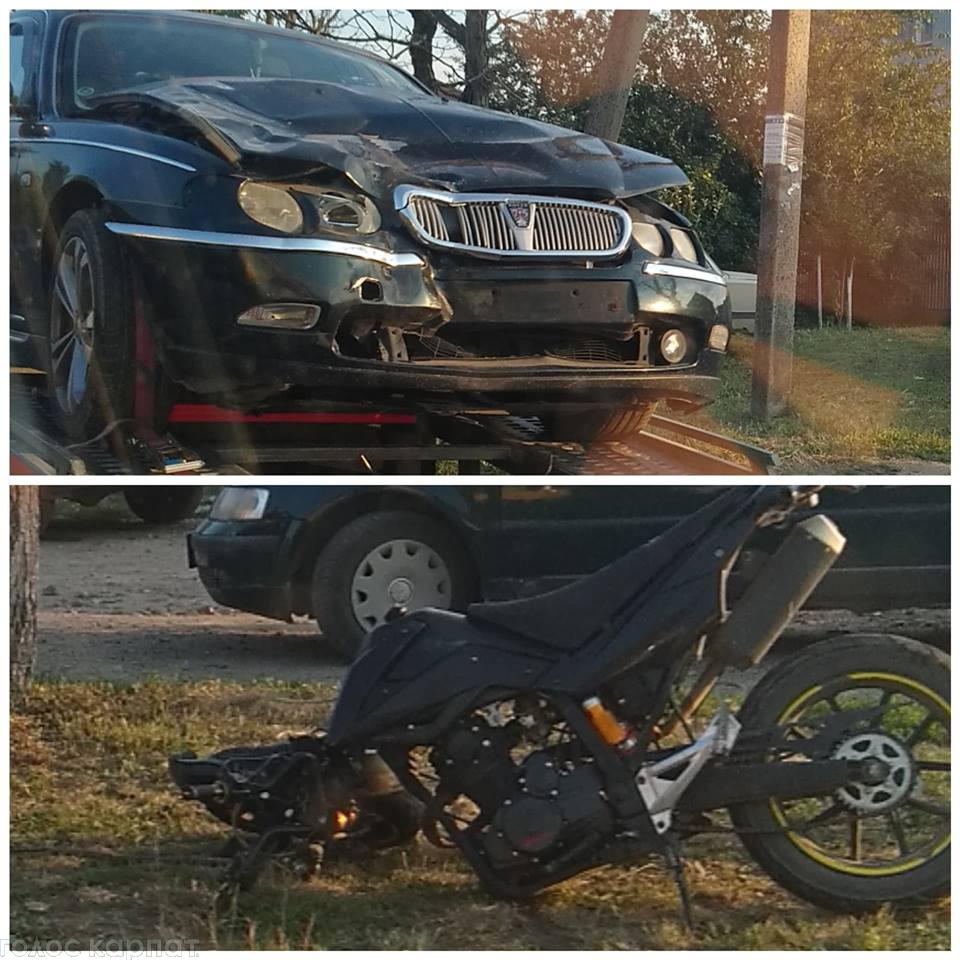 Легковик та мотоцикл зіткнулися в Виноградові