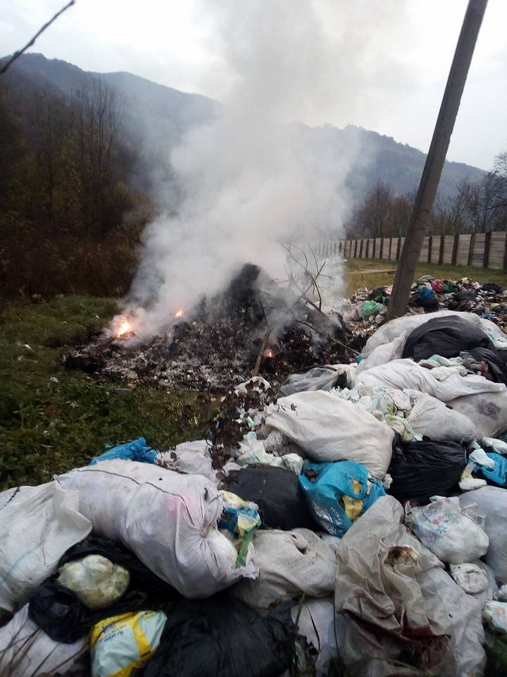 Купи сміття та неприємний запах: на Рахівщині несанкціоновано спалюють сміття (ФОТО)