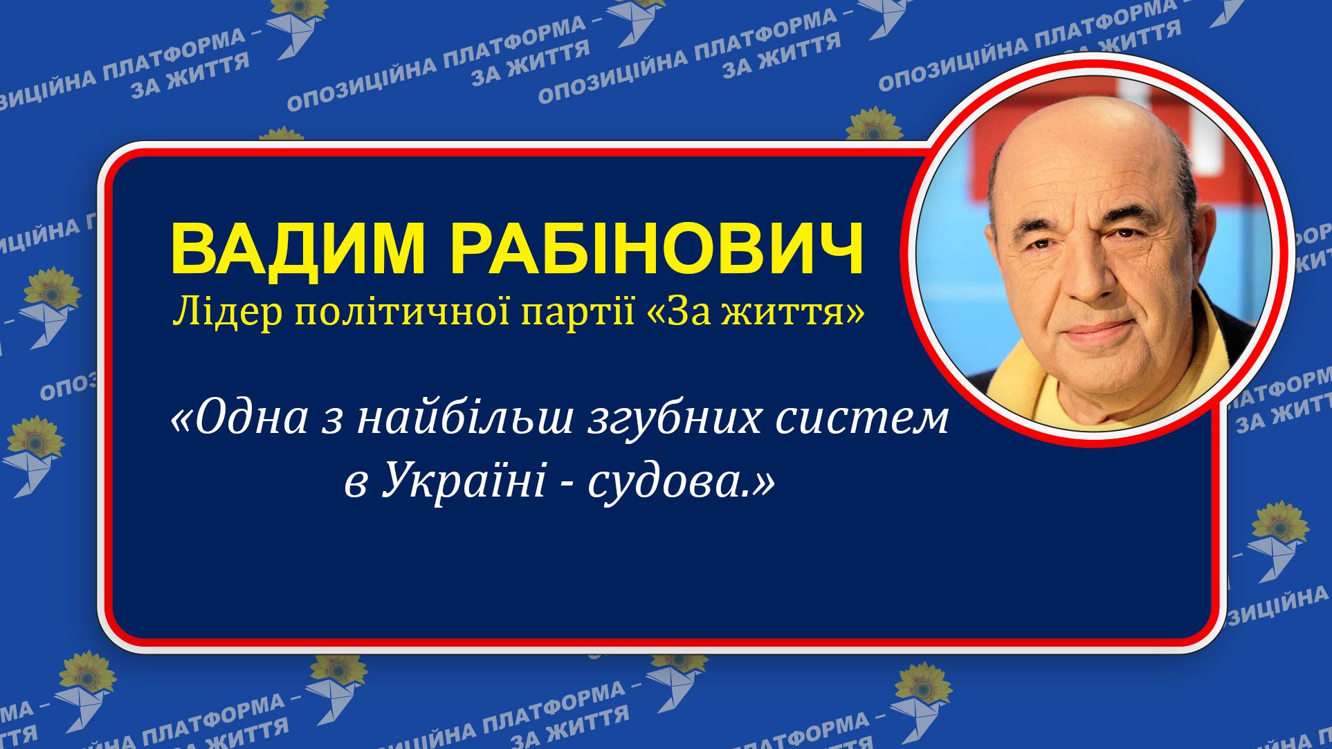 «Нинішніх суддів вже не виправити, тому потрібно дати людям право самим їх вибирати», - В.Рабінович